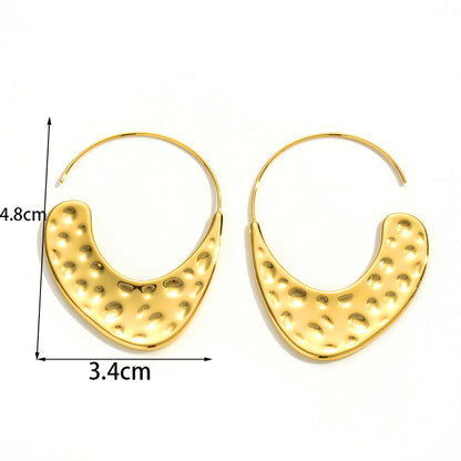 1 Pair Simple Style Irregular Solid Color Plating Stainless Steel 18k Gold Plated Hoop Earrings