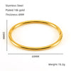 Simple Style Solid Color Stainless Steel Plating 18k Gold Plated Bangle