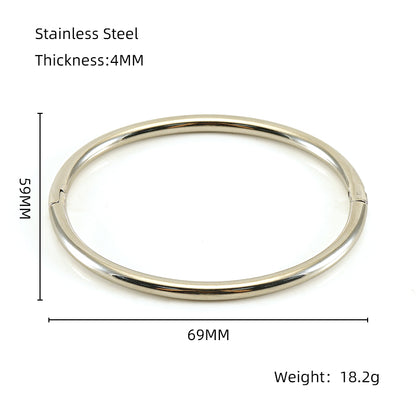 Simple Style Solid Color Stainless Steel Plating 18k Gold Plated Bangle