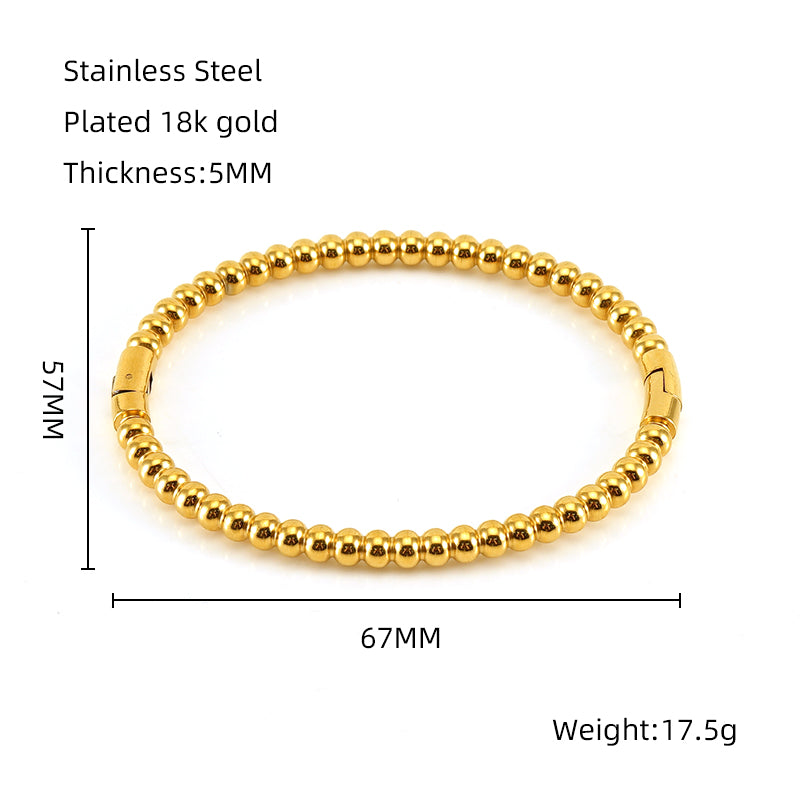 Simple Style Solid Color Stainless Steel Plating 18k Gold Plated Bangle