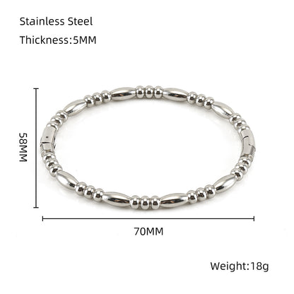 Simple Style Solid Color Stainless Steel Plating 18k Gold Plated Bangle