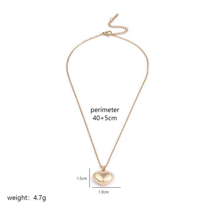 Wholesale Simple Style Classic Style Heart Shape Stainless Steel Polishing Plating 18k Gold Plated Pendant Necklace