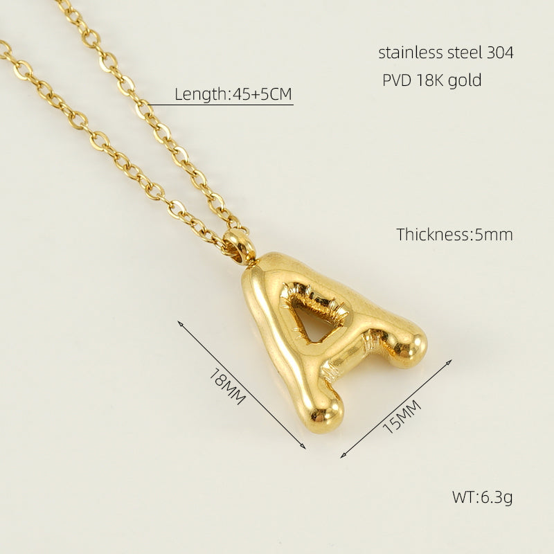 Casual Cute Letter Stainless Steel Plating Pendant Necklace