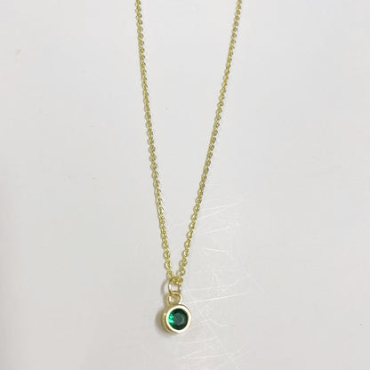 Cute Simple Style Color Block Copper Plating Chain Inlay Zircon 14k Gold Plated Pendant Necklace