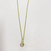 Cute Simple Style Color Block Copper Plating Chain Inlay Zircon 14k Gold Plated Pendant Necklace