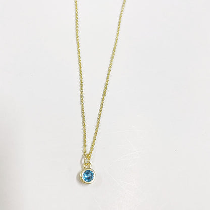 Cute Simple Style Color Block Copper Plating Chain Inlay Zircon 14k Gold Plated Pendant Necklace