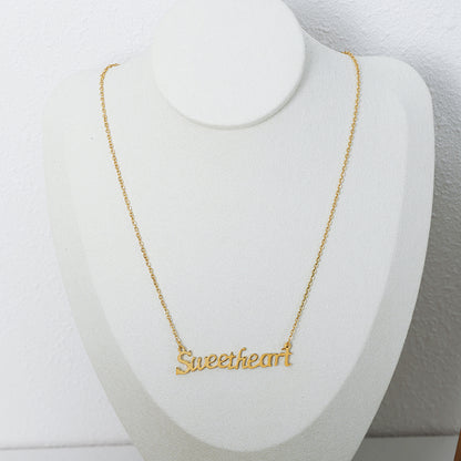 Sweet Solid Color Titanium Steel Plating 18k Gold Plated Necklace