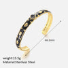 Retro Roman Style Geometric Stainless Steel Plating Gold Plated Bangle