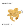 Vintage Style Simple Style Classic Style Flower Butterfly Stainless Steel Plating Inlay Natural Stone 18k Gold Plated Open Rings