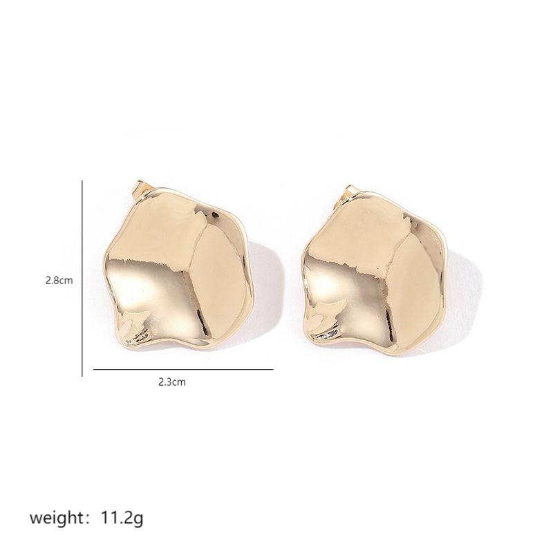 1 Pair Casual Simple Style Irregular Solid Color Polishing Copper 18K Gold Plated Ear Studs