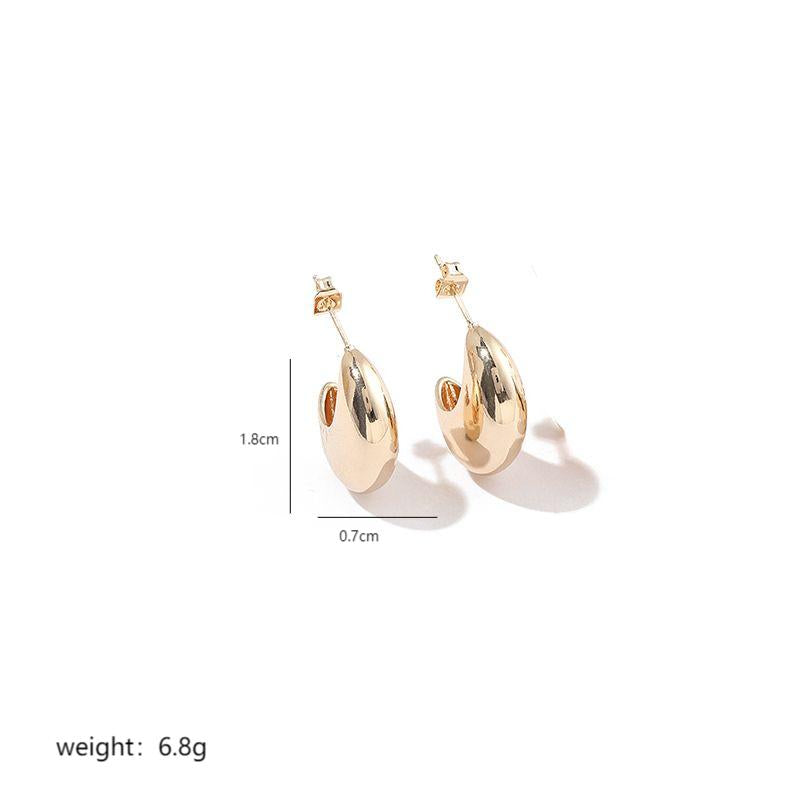 1 Pair Simple Style Commute Moon Plating Copper 18k Gold Plated Ear Studs