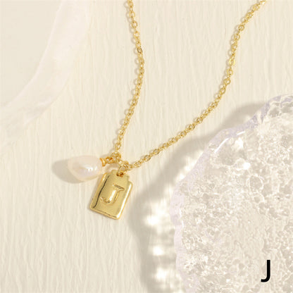 Simple Style Letter Copper Plating 18k Gold Plated Pendant Necklace