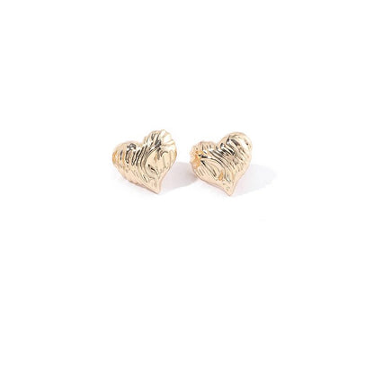 1 Pair Simple Style Heart Shape Polishing Plating Copper 18K Gold Plated Ear Studs