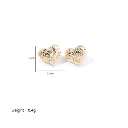 1 Pair Simple Style Heart Shape Plating Copper 18k Gold Plated White Gold Plated Ear Studs