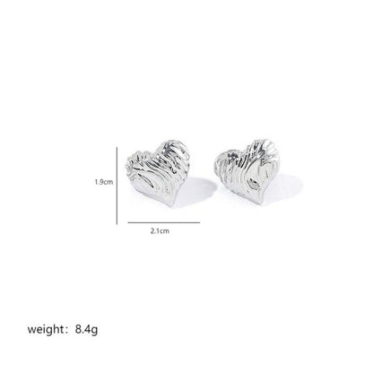 1 Pair Simple Style Heart Shape Polishing Plating Copper 18K Gold Plated Ear Studs