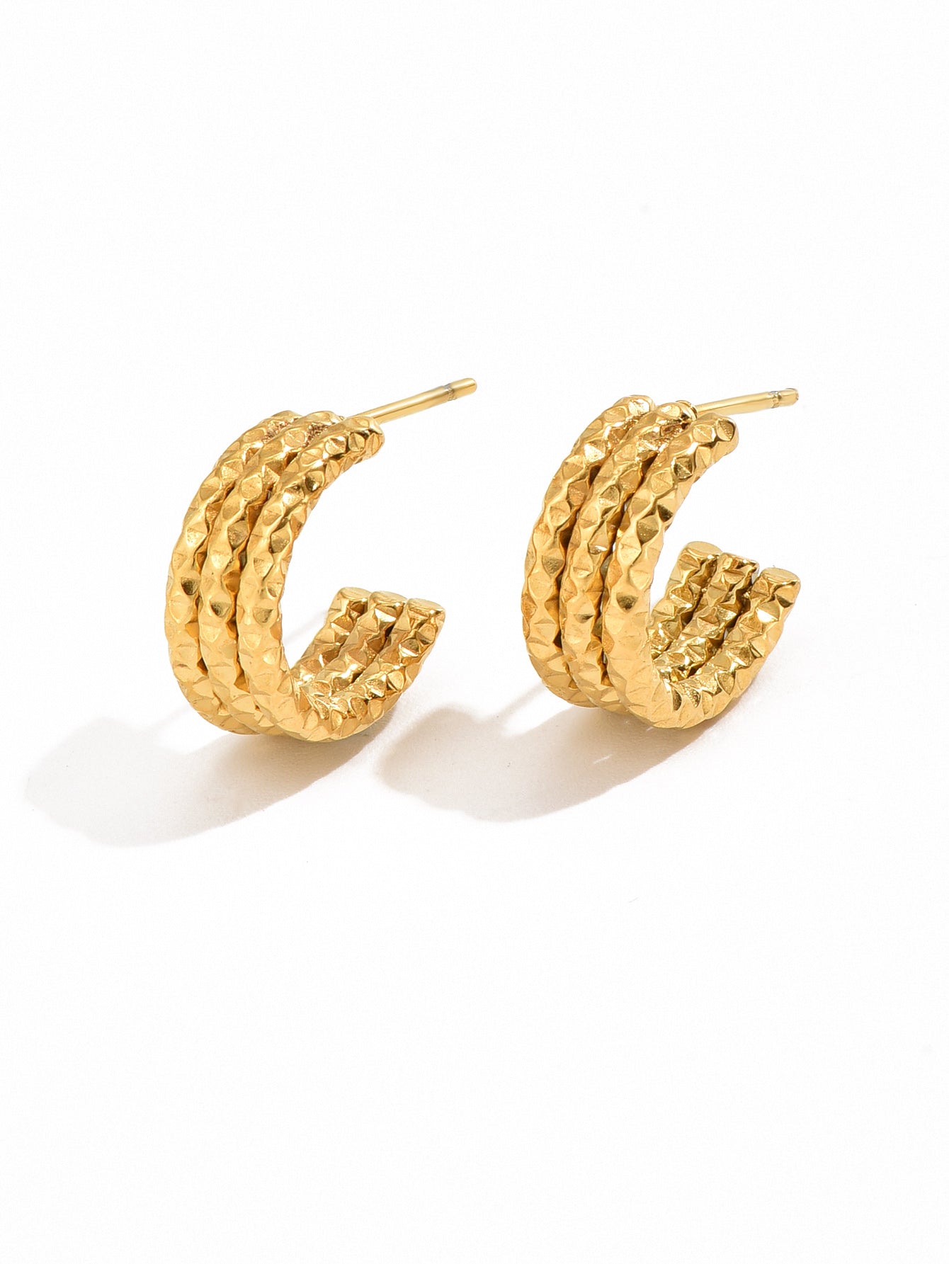 1 Pair Simple Style Classic Style Solid Color Plating Titanium Steel 18k Gold Plated Gold Plated Hoop Earrings