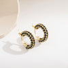 1 Pair Classic Style Circle Plating Inlay Copper Zircon Gold Plated Earrings