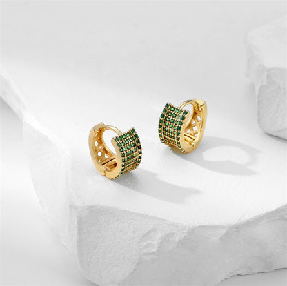 1 Pair Cute Solid Color Plating Inlay Copper Zircon Gold Plated Earrings