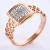 Elegant Romantic Infinity Stainless Steel Plating Inlay Rhinestones 18k Gold Plated Rose Gold Plated Rings