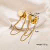 1 Pair Elegant Luxurious Irregular Round Solid Color Plating Chain Inlay Stainless Steel Artificial Pearls 18k Gold Plated Drop Earrings