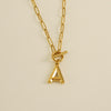 Fashion Letter Titanium Steel Pendant Necklace Polishing Gold Plated Stainless Steel Necklaces