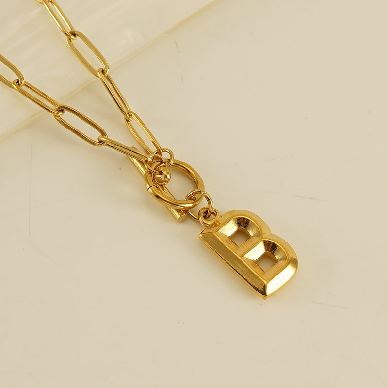 Fashion Letter Titanium Steel Plating Pendant Necklace 1 Piece