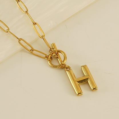 Fashion Letter Titanium Steel Plating Pendant Necklace 1 Piece