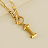 Fashion Letter Titanium Steel Pendant Necklace Polishing Gold Plated Stainless Steel Necklaces