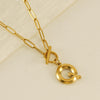 Fashion Letter Titanium Steel Pendant Necklace Polishing Gold Plated Stainless Steel Necklaces