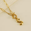 Fashion Letter Titanium Steel Pendant Necklace Polishing Gold Plated Stainless Steel Necklaces