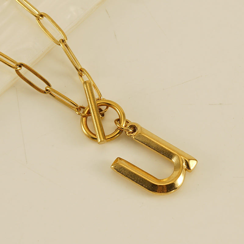 Fashion Letter Titanium Steel Plating Pendant Necklace 1 Piece