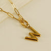 Fashion Letter Titanium Steel Pendant Necklace Polishing Gold Plated Stainless Steel Necklaces