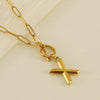 Fashion Letter Titanium Steel Pendant Necklace Polishing Gold Plated Stainless Steel Necklaces