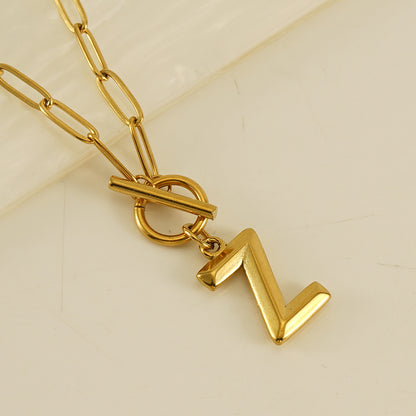 Fashion Letter Titanium Steel Plating Pendant Necklace 1 Piece