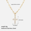 Elegant Solid Color Stainless Steel Plating Inlay Artificial Pearls 18k Gold Plated Pendant Necklace