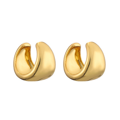 1 Pair Casual Elegant Vintage Style C Shape Plating Copper 18k Gold Plated Ear Cuffs