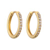 1 Pair Casual Simple Style Classic Style Round Plating Inlay Copper Zircon 18k Gold Plated Hoop Earrings