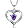 Elegant Heart Shape Sterling Silver Plating Inlay Zircon Pendant Necklace