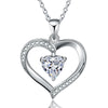 Elegant Heart Shape Sterling Silver Plating Inlay Zircon Pendant Necklace