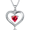 Elegant Heart Shape Sterling Silver Plating Inlay Zircon Pendant Necklace