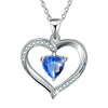 Elegant Heart Shape Sterling Silver Plating Inlay Zircon Pendant Necklace