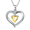 Elegant Heart Shape Sterling Silver Plating Inlay Zircon Pendant Necklace