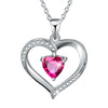 Elegant Heart Shape Sterling Silver Plating Inlay Zircon Pendant Necklace