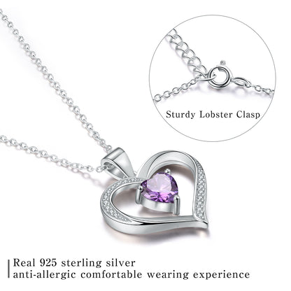 Elegant Heart Shape Sterling Silver Plating Inlay Zircon Pendant Necklace