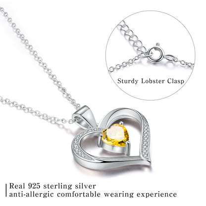 Elegant Heart Shape Sterling Silver Plating Inlay Zircon Pendant Necklace