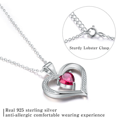 Elegant Heart Shape Sterling Silver Plating Inlay Zircon Pendant Necklace