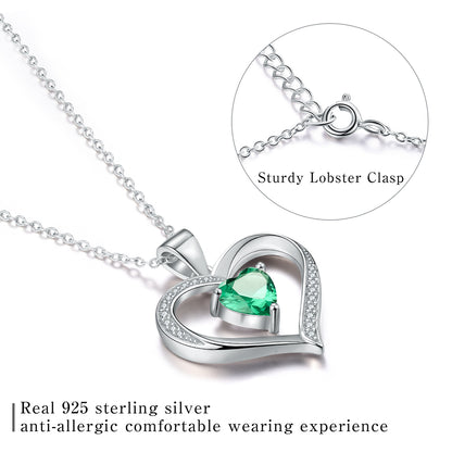 Elegant Heart Shape Sterling Silver Plating Inlay Zircon Pendant Necklace