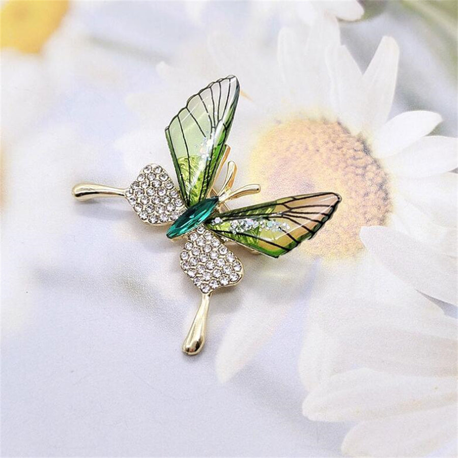 Vintage Style Butterfly Alloy Plating Inlay Acrylic Rhinestones Women'S Brooches