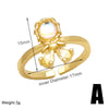 Simple Style Doll Copper Plating Inlay Zircon 18k Gold Plated Open Rings