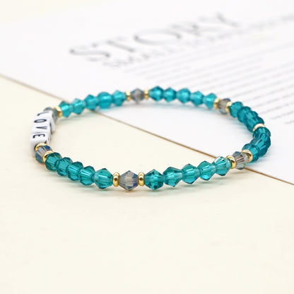 Casual Classic Style Shiny Letter Arylic Artificial Crystal Beaded Women's Bracelets